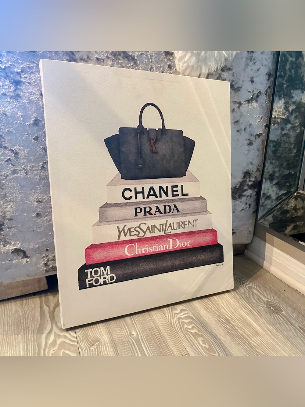 Designer Bag & Books Canvas Wall Art
